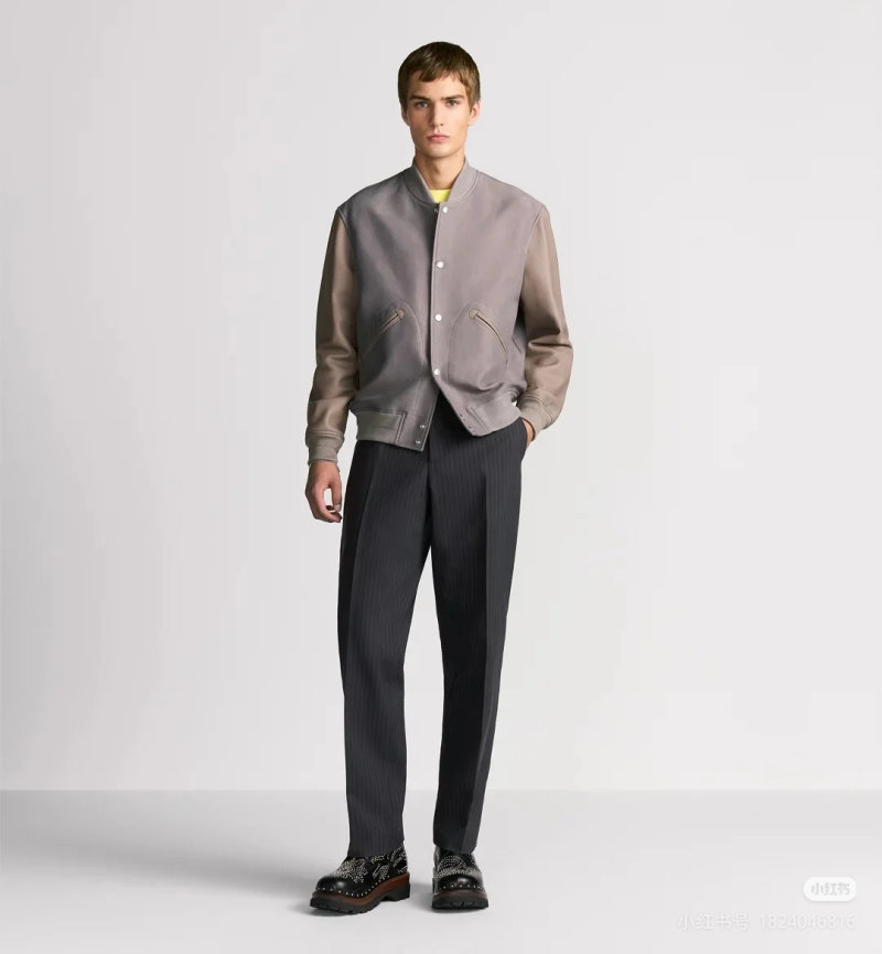 Mauve Colorblock Bomber Jacket with Ribbed Cuffs view