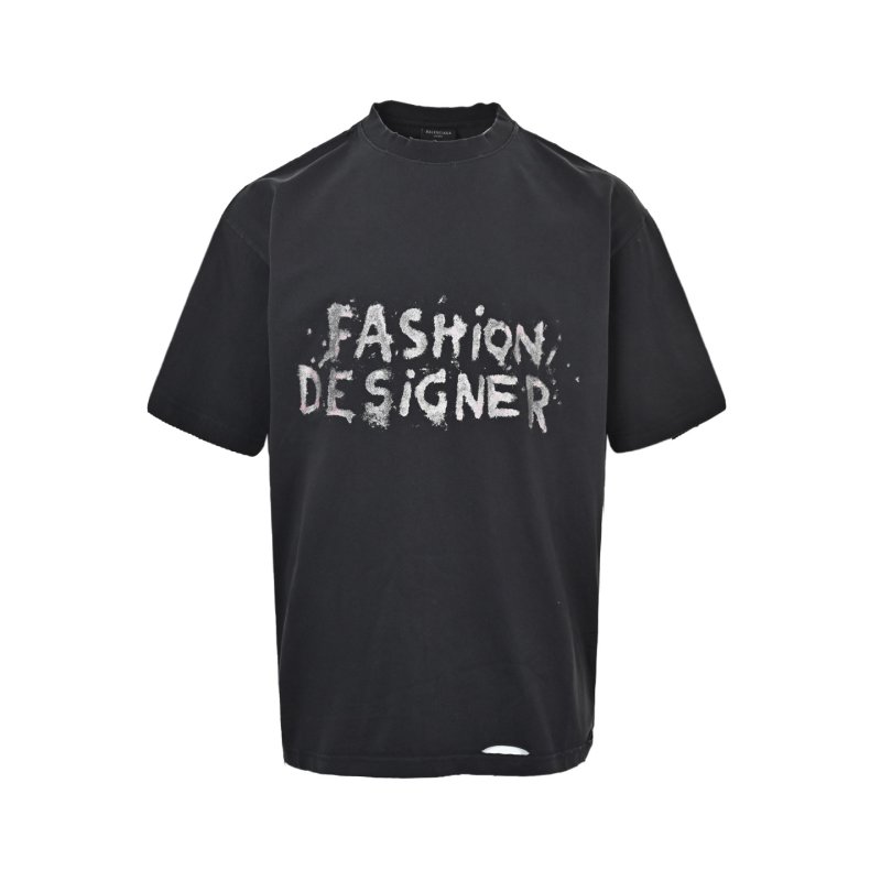 Black Distressed Graphic Print Oversized T-Shirt view