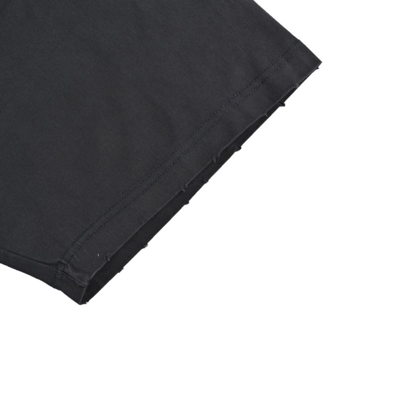 Black Distressed Graphic Print Oversized T-Shirt view
