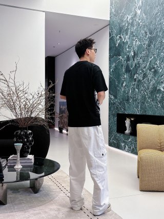 Moncler Black & White Graphic Logo T-Shirt view 5