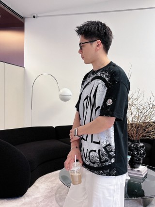 Moncler Black & White Graphic Logo T-Shirt view 7