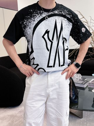 Moncler Black & White Graphic Logo T-Shirt view 8