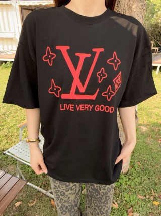 Louis Vuitton Live Very Good Black T-Shirt view 6