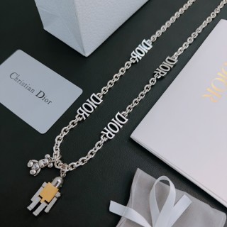 Dior Silver Charm Chain Necklace - Unisex