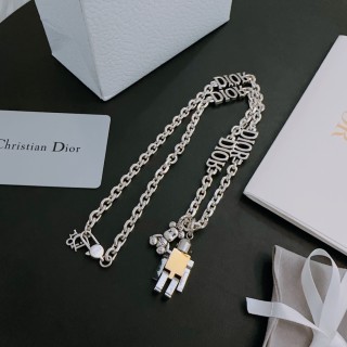 Dior Silver Charm Chain Necklace - Unisex view 3