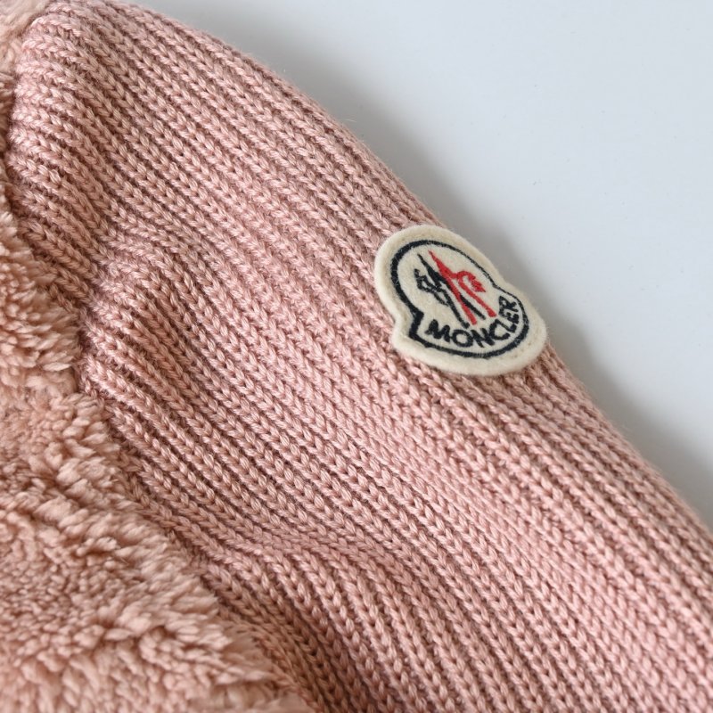 Pink Quilted Down Jacket with Ribbed Knit Sleeves view