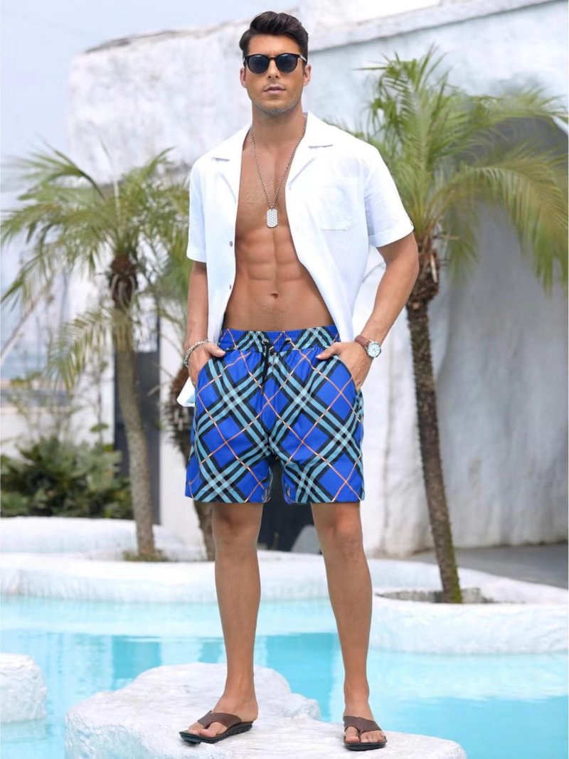 Blue Plaid Board Shorts view