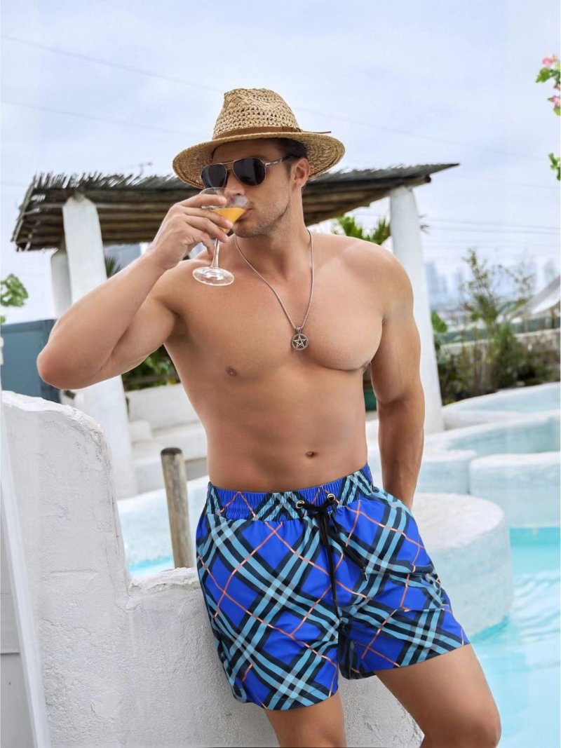 Blue Plaid Board Shorts view