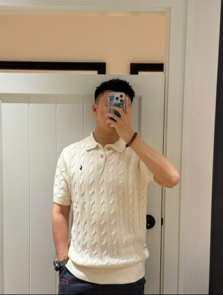 Ralph Lauren Cream Cable Knit Short Sleeve Sweater view 3