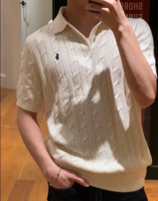 Ralph Lauren Cream Cable Knit Short Sleeve Sweater view 4