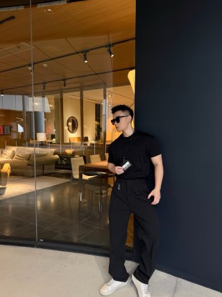 Essentials Black Relaxed Fit Cargo Pants view 2
