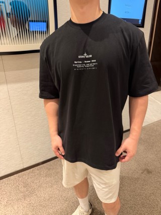 Stone Island Black Compass Logo T-Shirt view 2