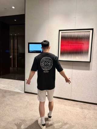 Stone Island Black Compass Logo T-Shirt view 5