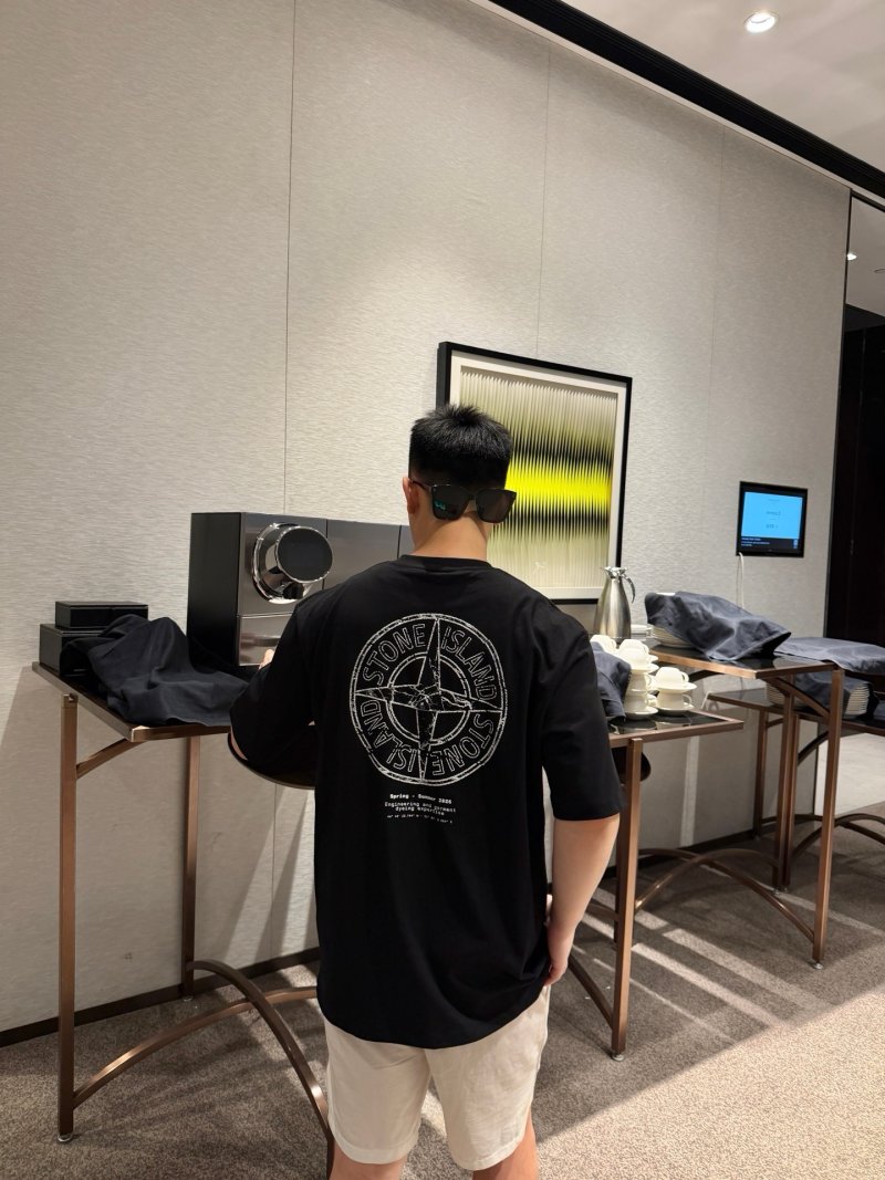 Stone Island Black Compass Logo T-Shirt view