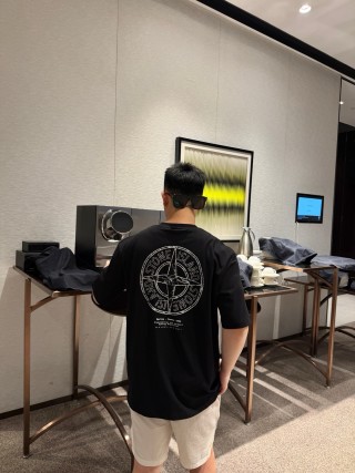 Stone Island Black Compass Logo T-Shirt view 8