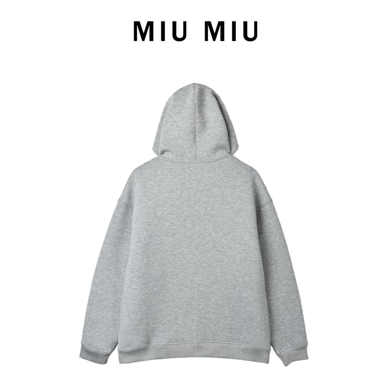 Miu Miu Grey Logo Zip Hoodie view