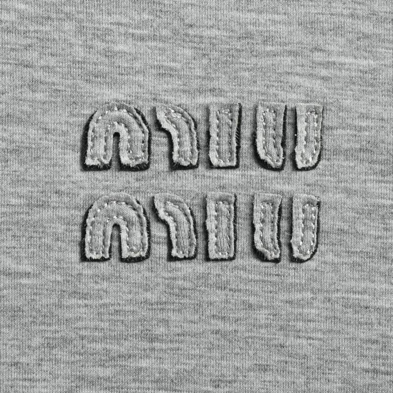 Miu Miu Grey Logo Zip Hoodie view
