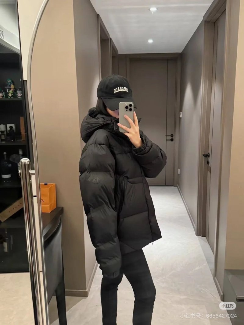 Black Oversized Puffer Down Jacket