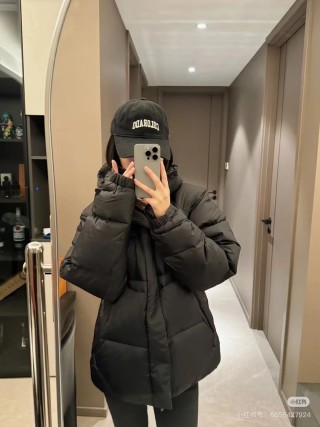 Black Oversized Puffer Down Jacket view 2
