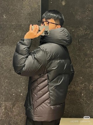 Black Oversized Puffer Down Jacket view 3