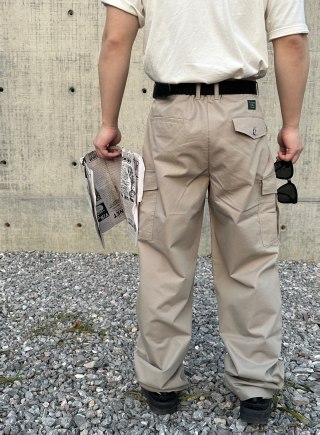 Beige Cargo Pants with Multiple Pockets & Belt view 4