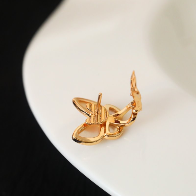 Van Cleef & Arpels Two Butterfly White Mother-of-Pearl Gold Earrings view