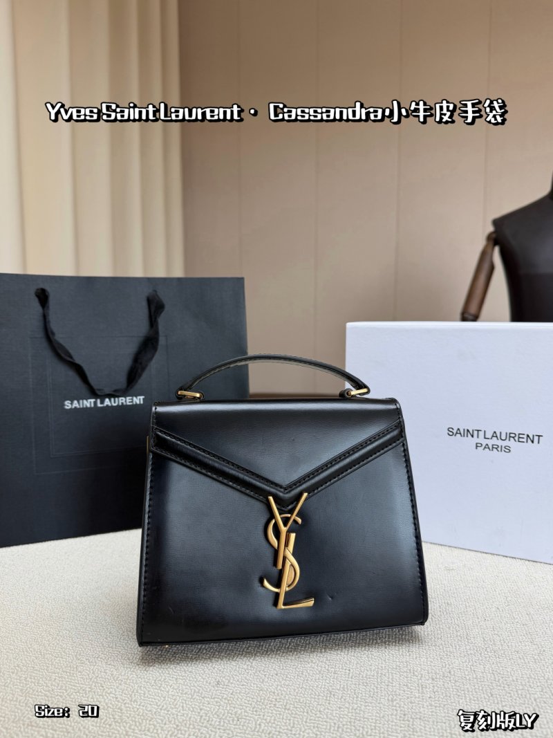 YSL Cassandra Black & Gold Envelope Shoulder Bag view