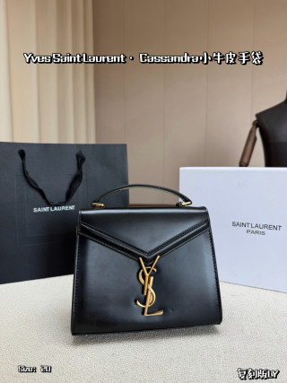 YSL Cassandra Black & Gold Envelope Shoulder Bag view 2