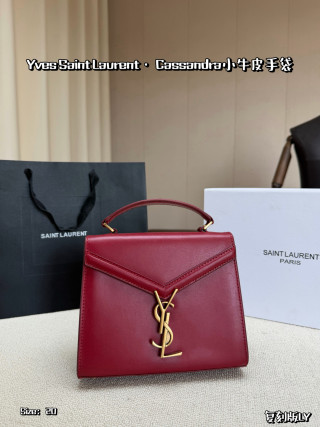 YSL Cassandra Black & Gold Envelope Shoulder Bag view 3