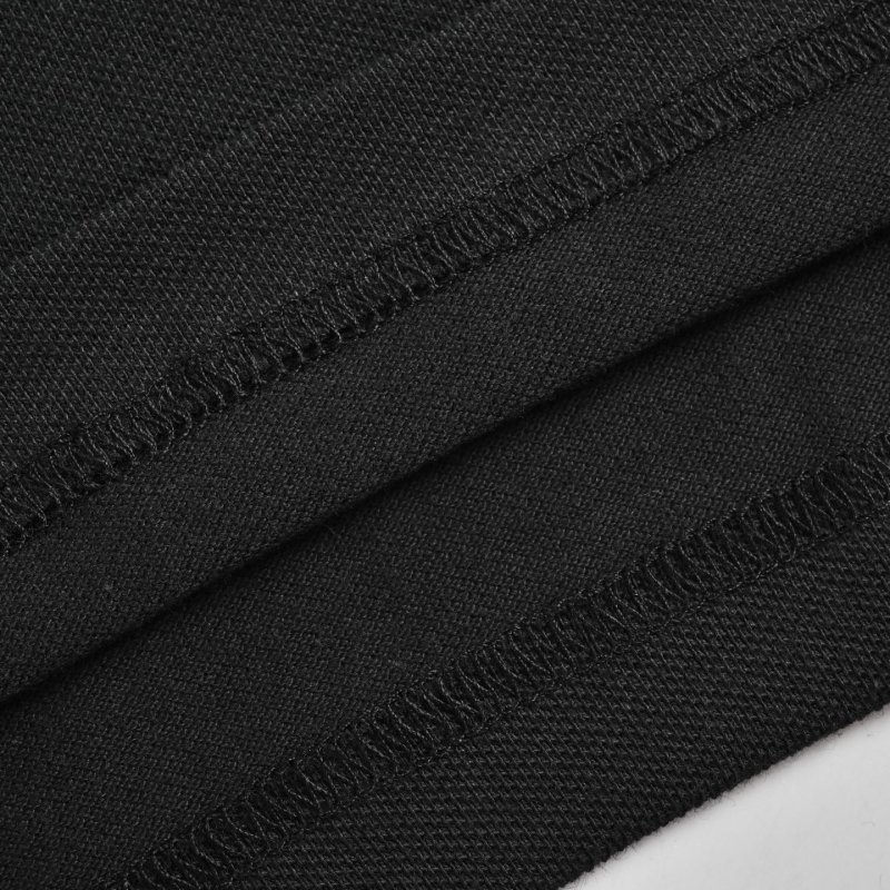 Moncler Black Polo T-Shirt with White Collar and Crest view