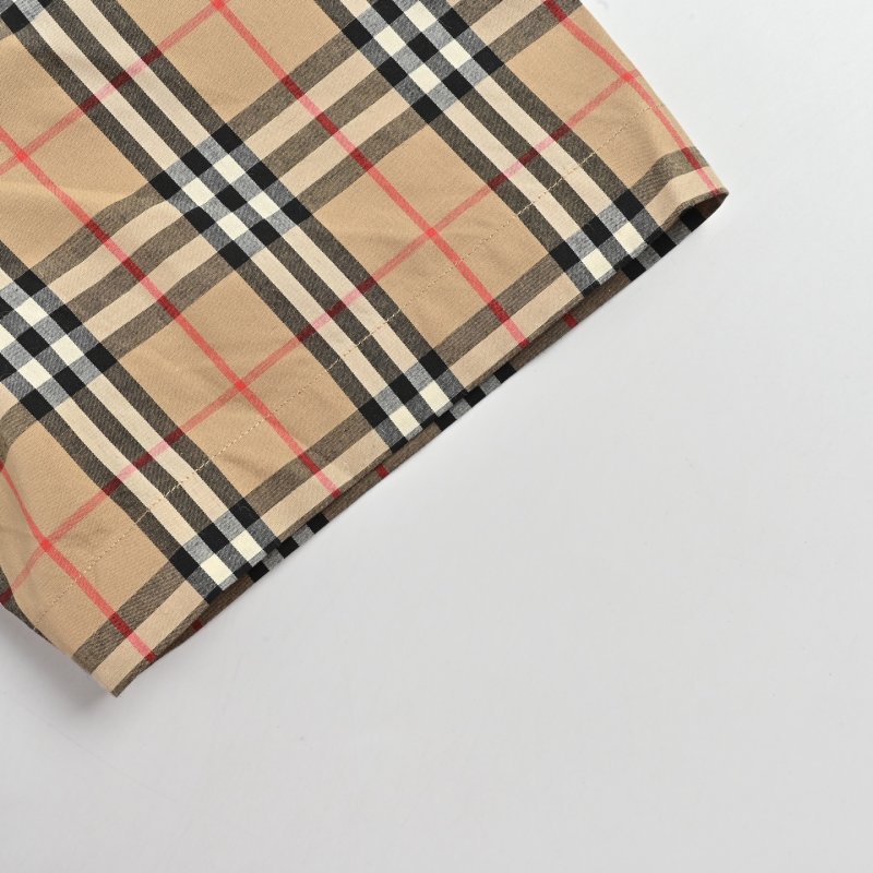 Burberry Beige Check Short-Sleeve Button-Up Shirt view