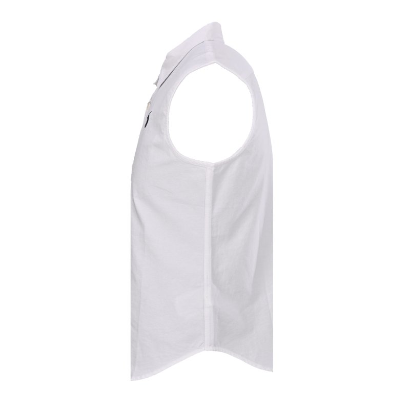Essentials White Sleeveless Oxford Shirt view