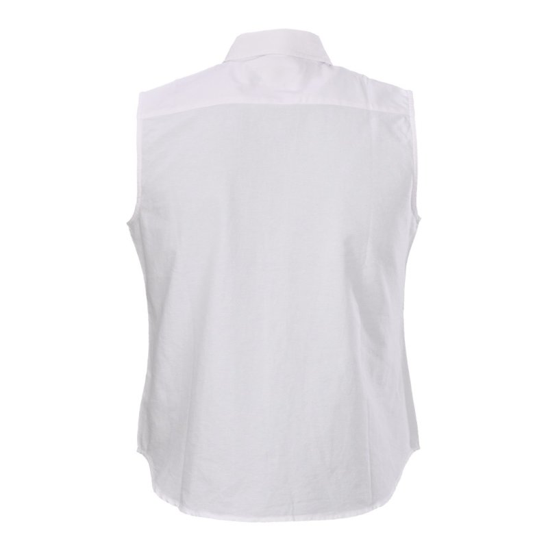 Essentials White Sleeveless Oxford Shirt view