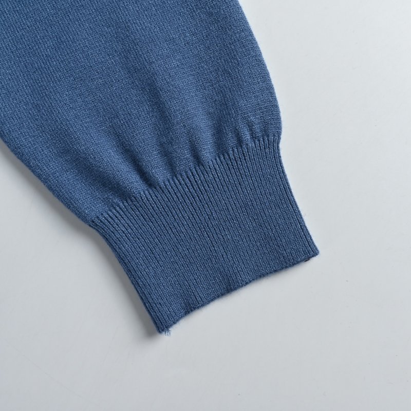 Blue Graphic Crewneck Sweater with Abstract Embroidery view
