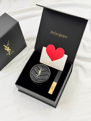 YSL Black Gold Leather Cushion Lipstick Duo Gift Set view 3