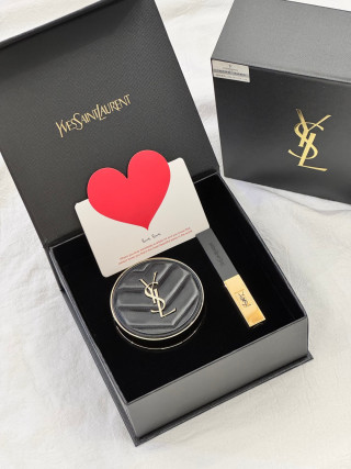 YSL Black Gold Leather Cushion Lipstick Duo Gift Set view 4