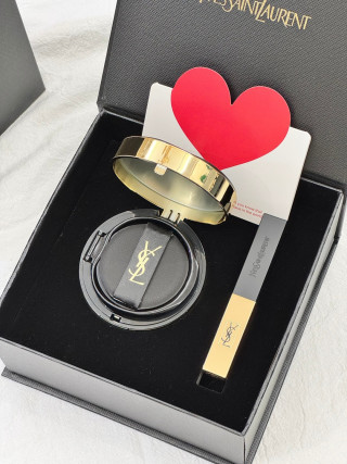 YSL Black Gold Leather Cushion Lipstick Duo Gift Set view 8