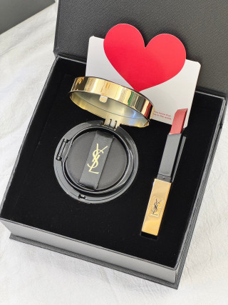 YSL Black Gold Leather Cushion Lipstick Duo Gift Set view 9