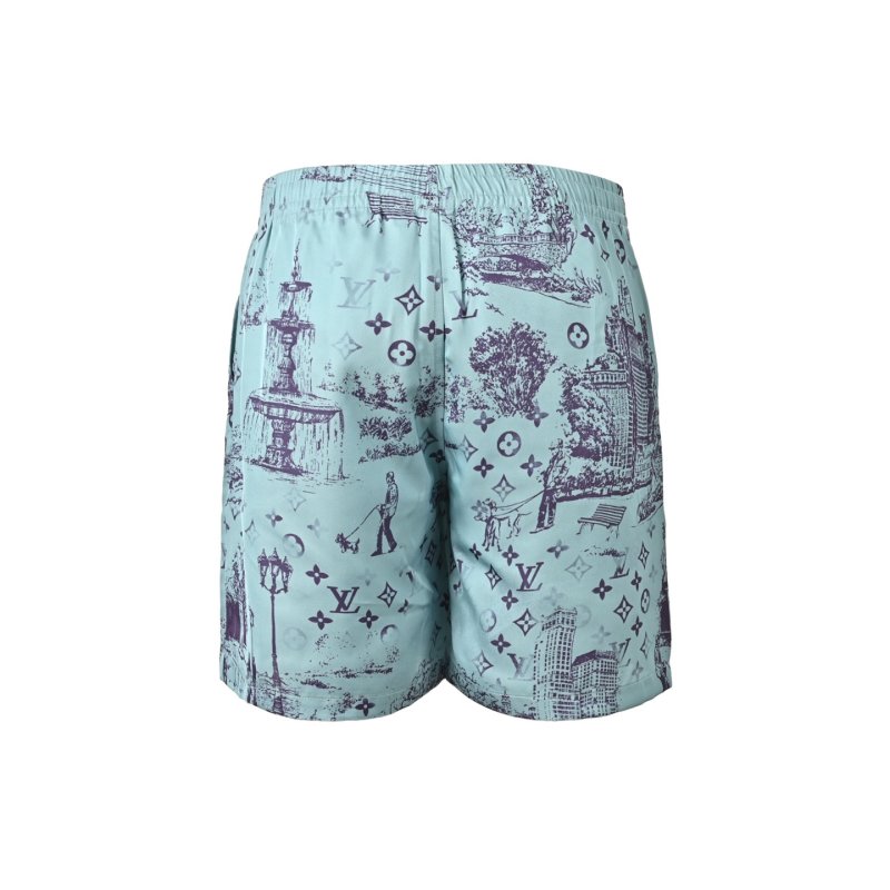 Floral Print Shorts - Blue & Purple Multi view