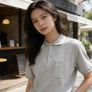 Women's Classic Polo Short Sleeve - Light Grey view 2