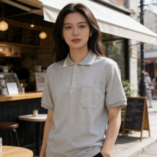 Women's Classic Polo Short Sleeve - Light Grey view 3