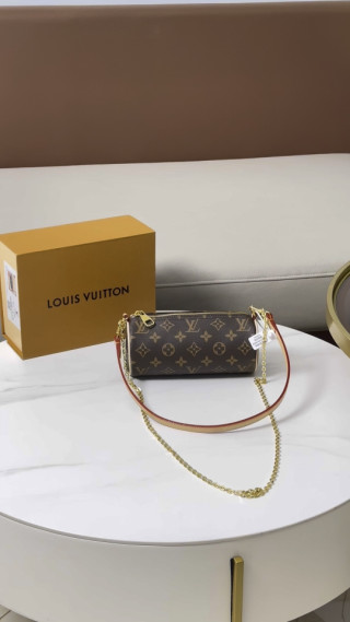 Louis Vuitton Monogram Canvas Shoulder Bag Brown