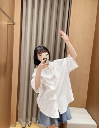 Classic White Oversized Button-Up Shirt view 5