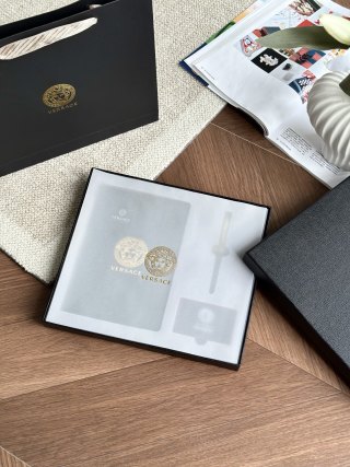 Versace Inspired Notebook & Ballpoint Pen Gift Set Black Gold view 2