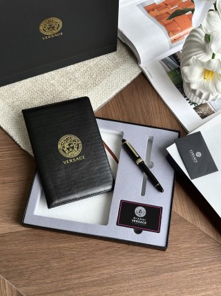 Versace Inspired Notebook & Ballpoint Pen Gift Set Black Gold view 4
