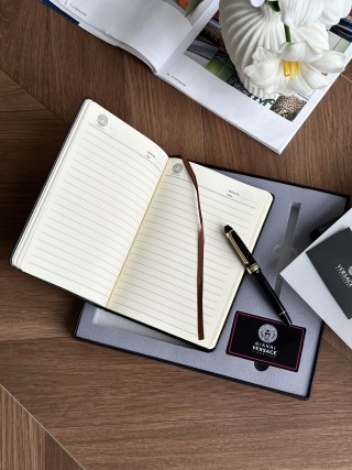 Versace Inspired Notebook & Ballpoint Pen Gift Set Black Gold view 7