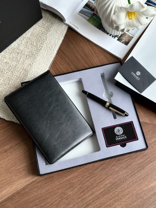 Versace Inspired Notebook & Ballpoint Pen Gift Set Black Gold view 9