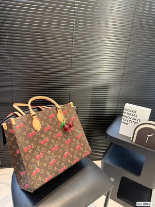 Louis Vuitton OnTheGo Tote Cherry Monogram Canvas view 3