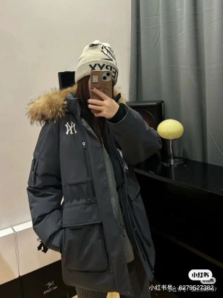 Black Oversized Down Parka with Fur Hood view 5