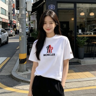 Moncler Logo Print White T-Shirt view 3